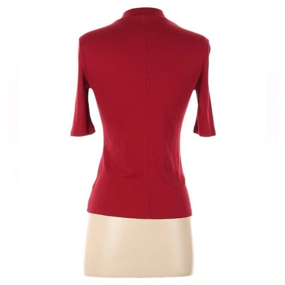 NWT A New Day Size XS Red Mock Neck Half Sleeve Ribbed Top Shirt Turtleneck - Picture 2 of 7